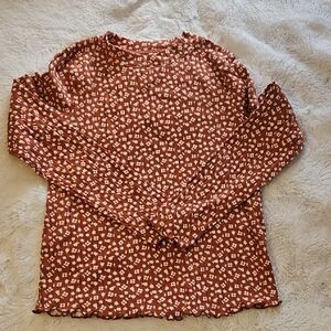 Cat & Jack Red Floral Long Sleeve Tee